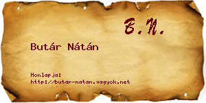 Butár Nátán névjegykártya